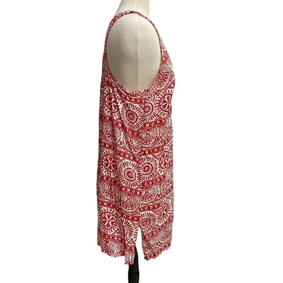 Mud Pie Women Shift Dress Sleeveless Embroidered Cover Up Beach Sundress Red M - Picture 4 of 6
